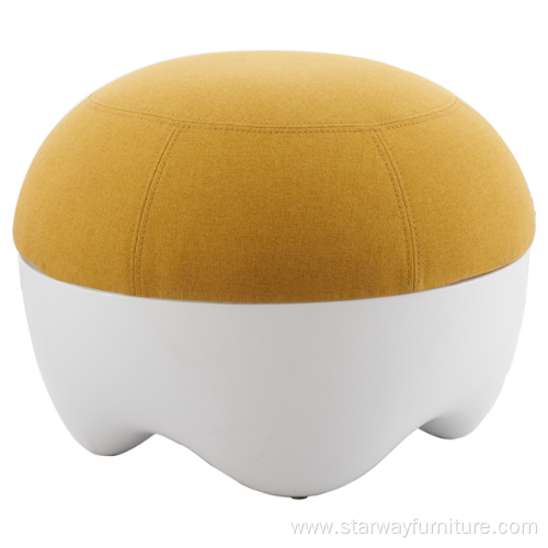 Modern functional round fabric ottoman storage kid stool